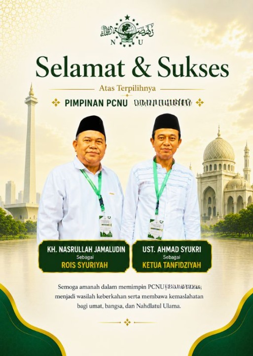 PCNU  Pengurus Cabang Kabupaten Klungkung Rois Syuriyah KH Nasrullah Jamaludin dan Ketua Tanfidziyah Ust Ahmad Syukri